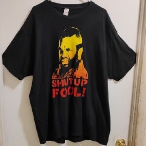 Men's Black Short-Sleeve Graphic Tee with Yellow & Orange Face Print